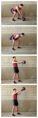 kettlebell swings in four steps